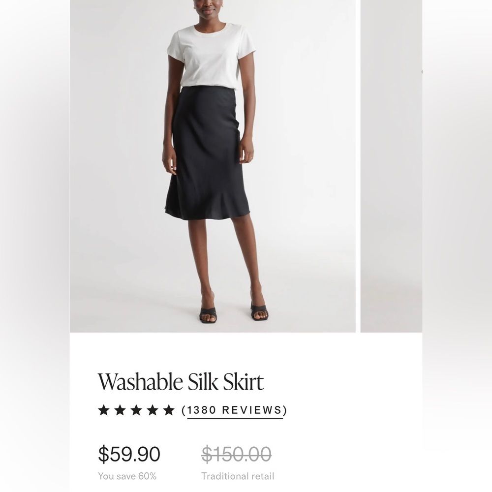 Quince washable silk skirt
